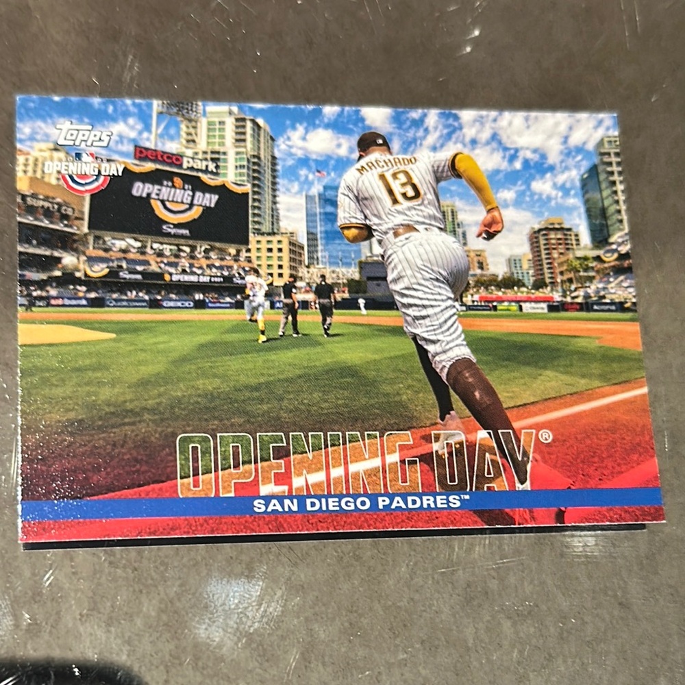 Topps San Diego Padres Opening Day Card with Blue and Green